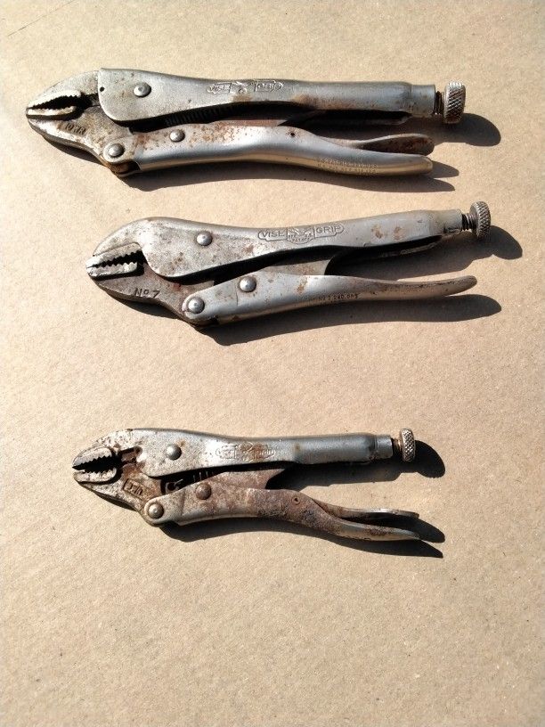 VISE GRIPLOCKING PLIER Set Of 3 Vintage Peterson Dewitt MADE IN USA --- $20.00