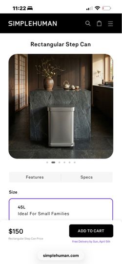 NEW UNOPENED SIMPLEHUMAN 45L Trashcan