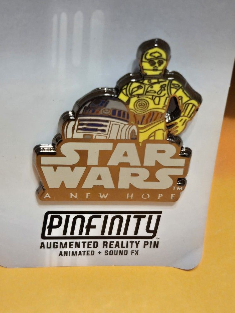 Disney Star Wars R2-D2 & C3PO Augmented Reality Enamel Metal Pin Badge 