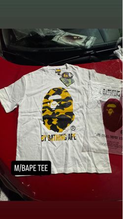Medium White/Yellow Camo Bape Tee