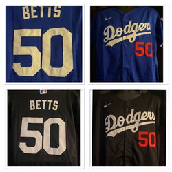 Mookie Betts #50 Men's Los Angeles Dodgers Nike Blue Black Jersey Small Medium Large X-Large 2XL 3XL