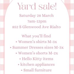 Yard Sale Today Till 1pm