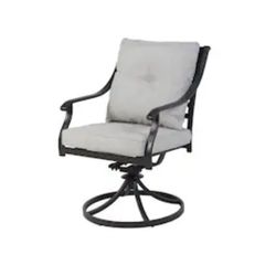 Set of 2 Dark Gray Steel Frame Swivel Rocking Chairs