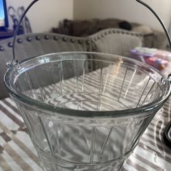 vintage Anchor Hocking glass ice bucket