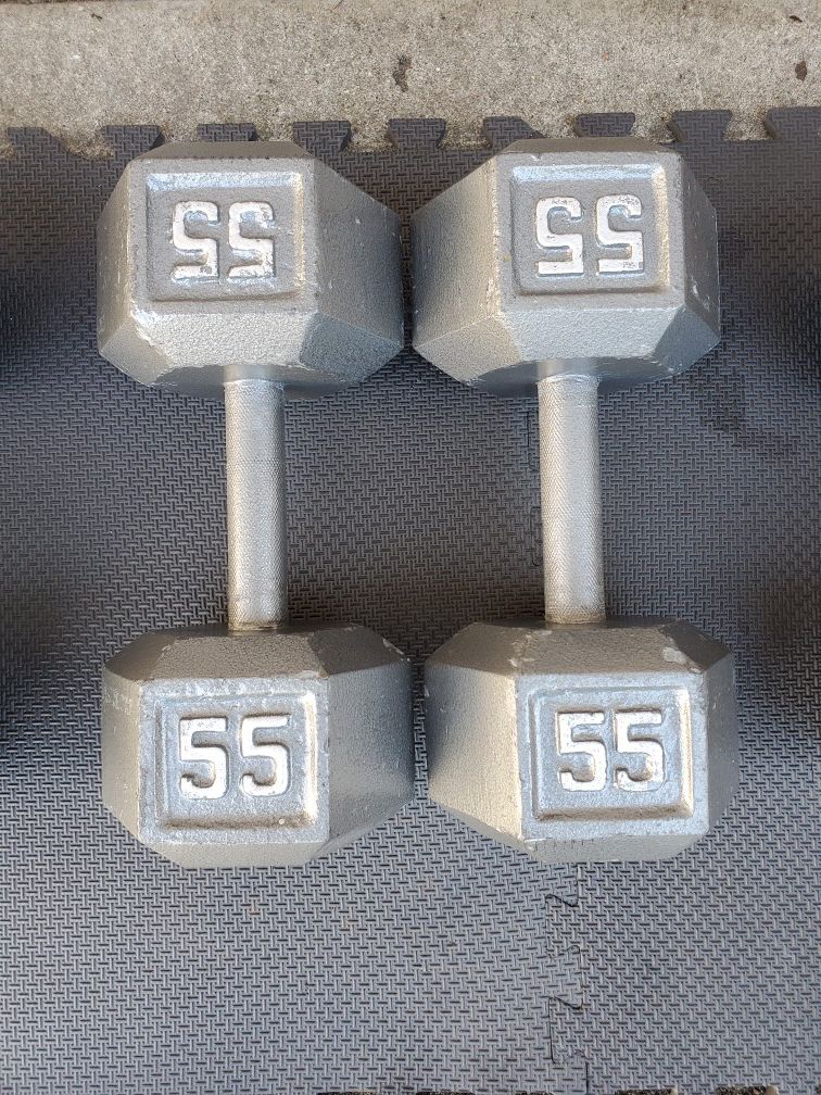 Pair Of 55s Dumbells Free Weights