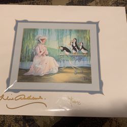 Mary Poppins Signed Lithograph 18”x14”