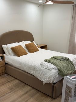 Queen bed frame with storage
