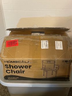 Brand: HOMECALL  *NEW* Unassembled, Complete Folding Shower Chair for Inside Shower, Tub and Bathroom 440lb Weight Capacity - Height Adjustable Foldab