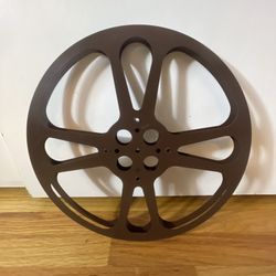 Vintage GOLDBERG 16mm 1600' METAL FILM TakeUp REEL 45 Min USA No CAN - BROWN 15”
