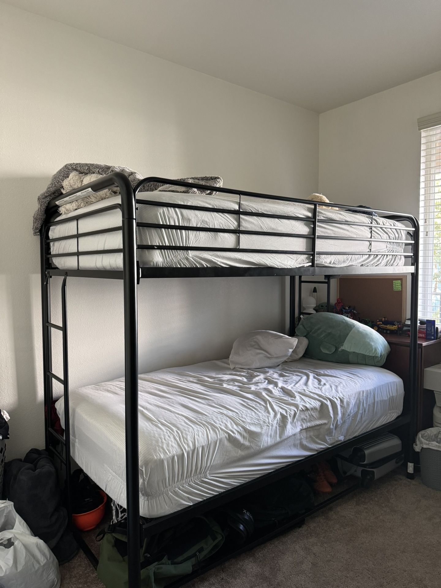 Twin Bunk Bed Frame and Mattress