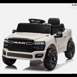 Licensed Dodge RAM 3500 12V Kids Ride On Truck,W/ Remote Control,2WD & Rear Shoc