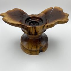 Serenity Woods Manzanita 2004 Signed C.H. Manzanita Wood Candle Holder