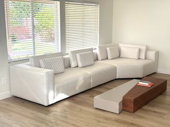 MODLOFT Spruce Modular Sofa 25 - Chalk Fabric - Left facing arm - 155”W