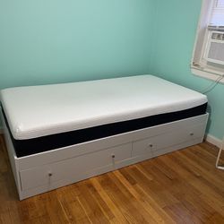 Twin Size Bed With Storage And Mattress 