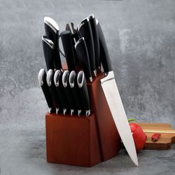 15 piece Stainless Steel Kitchen Knife Sets with Wooden Block
