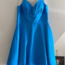 7/8 Blue Dress With Pockets