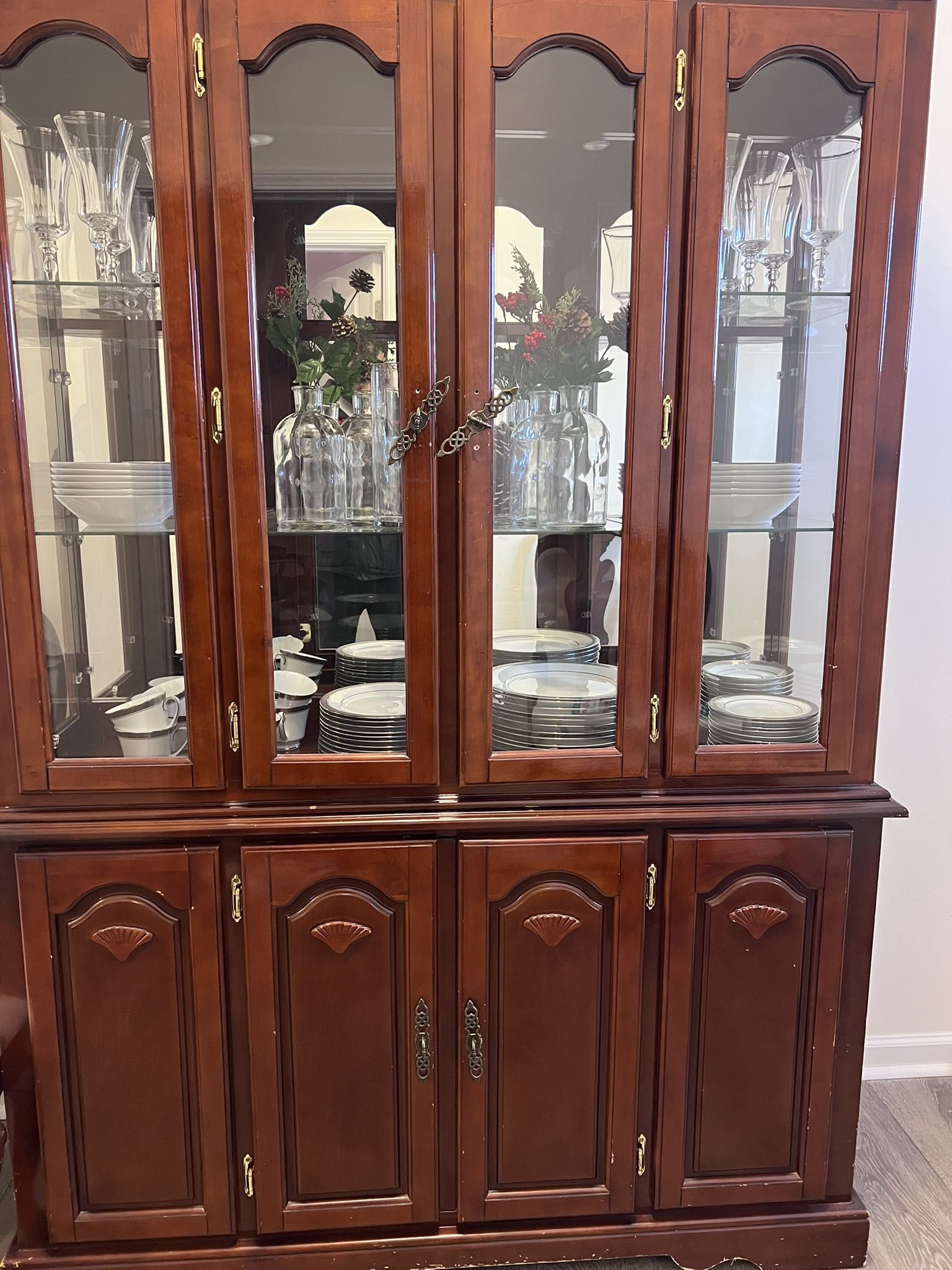Classic China Cabinet with Lights