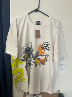 Stussy Strike Pigment Dyed Tee T-Shirt Natural Size L Large Brand New Skull