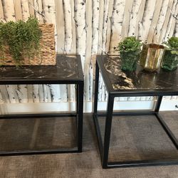 SET OF 2 GRANITE END TABLES