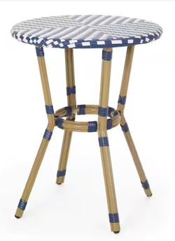 Woven bistro side table