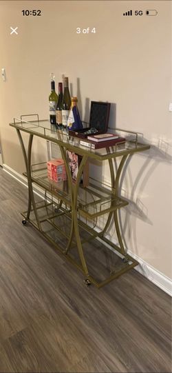 MCM Gold & Glass Bar Cart