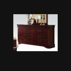 LOUIS PHILIPPE Style bedroom Night Stands, Chest And 6 Drawer Mirror  Dresser