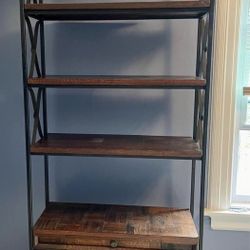  Two Real wood Shelf Ladder Bookshelf - Threshold