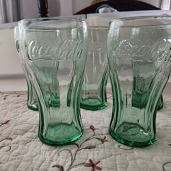 Coca Cola Vintage Green Glasses