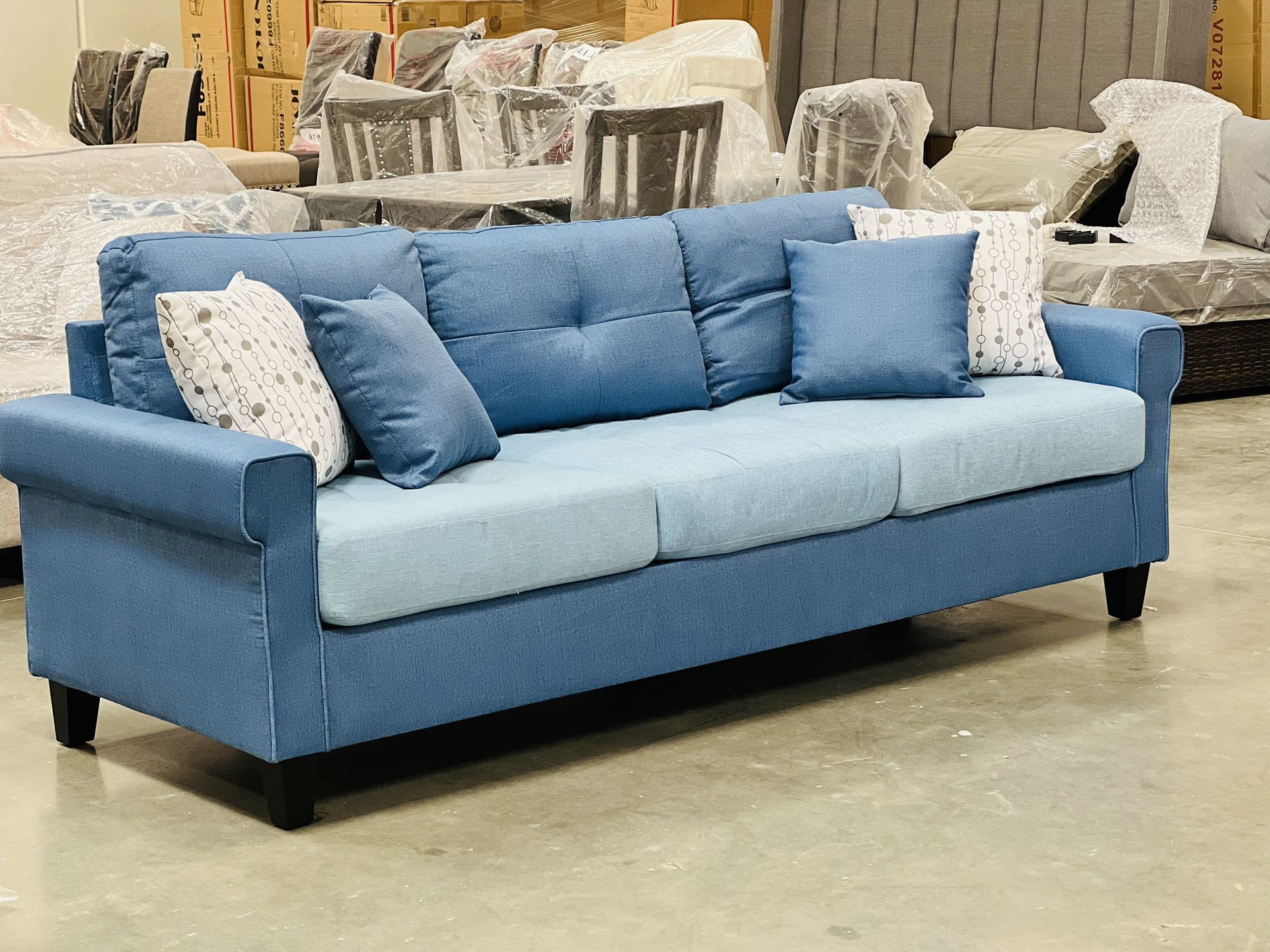 Closeout Deal! Blue Sofa, Sofa Couch, Couch, Small Living Room Sofa, Sofa, Upholstered Sofa, Game room Sofa, 