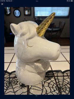 Unicorn ceramic jar