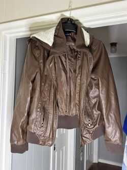 Brown faux fur jacket