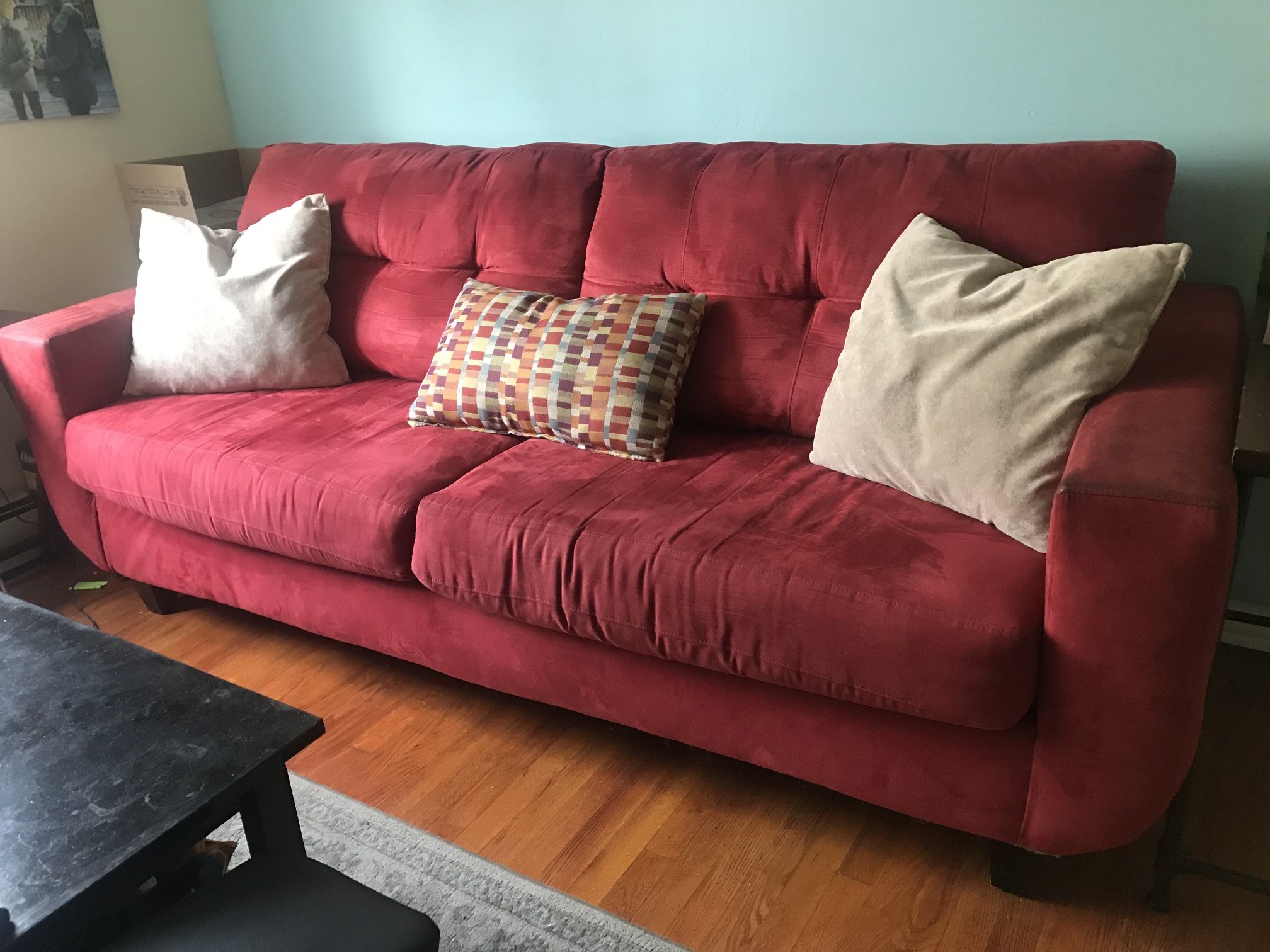 Red Comfy Couch - Great Condition