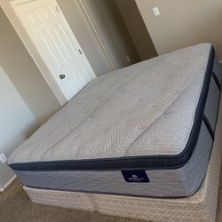 KING SERTA MATTRESS EUROTOP AND FREE BOX SPRINGS 