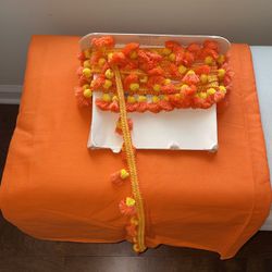 Orange Fabric and WRIGHTS Halloween Decorations Craft Supplies 