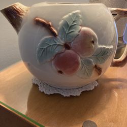 Vintage RRP Pottery Apple Peach Water Pitcher Roseville OH MCM