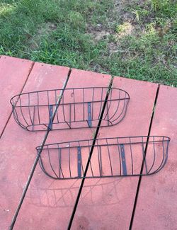 Metal Garden Flower Baskets 30" Set Of 2