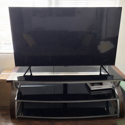 Samsung 55 inch Smart TV W/ Glass TV Stand