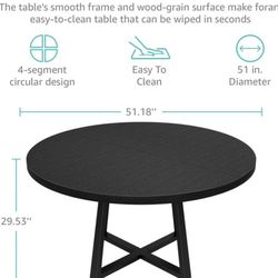 Black Circle Wooden Table