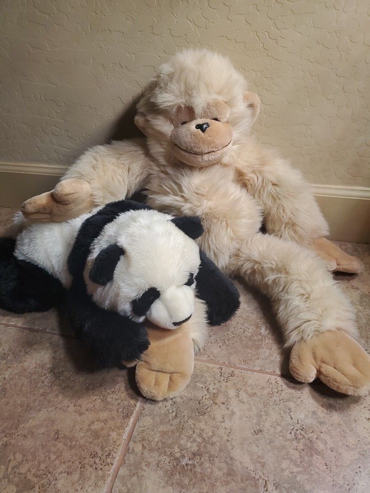 Large monkey And Stuffed Panda