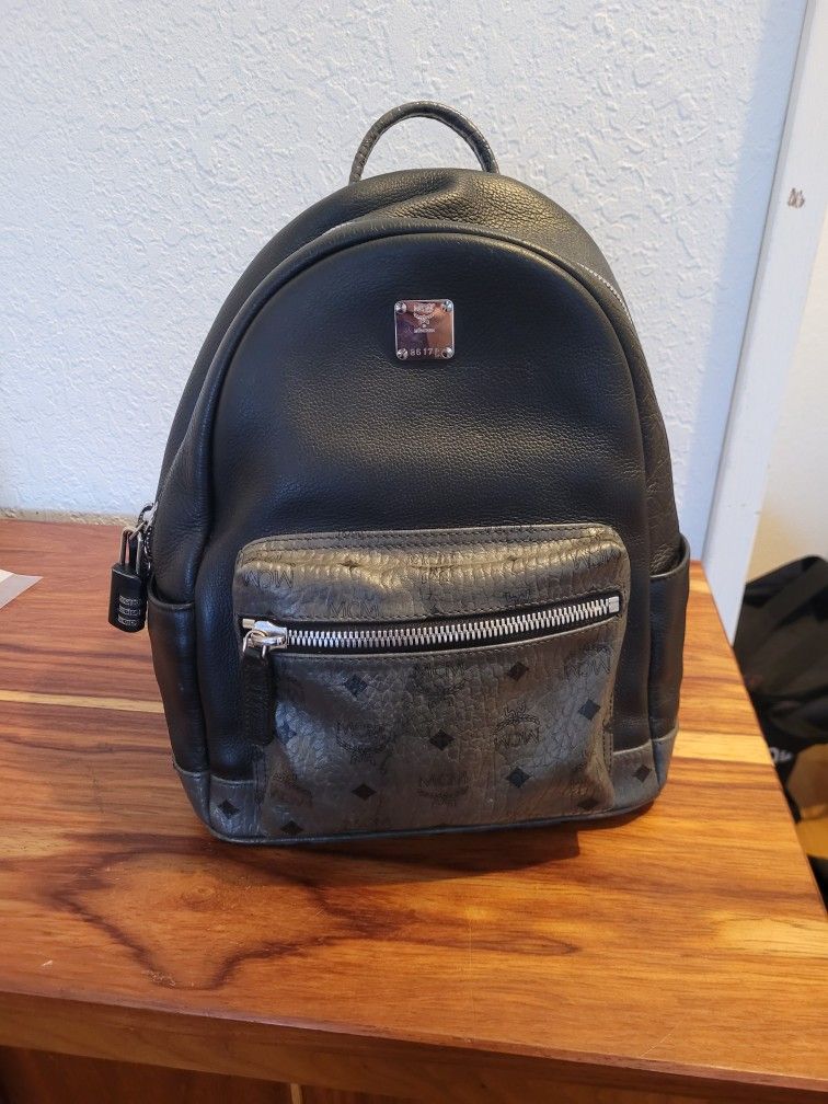 MCM Stark Visetos Top Handle Backpack