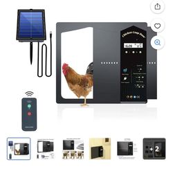 Automatic Chicken Coop Door 4 Modes Aluminum Coop Door Opener with Remote Control / Timer / Light Sensor / Manual Mode LCD Screen Weatherproof Anti-Pi