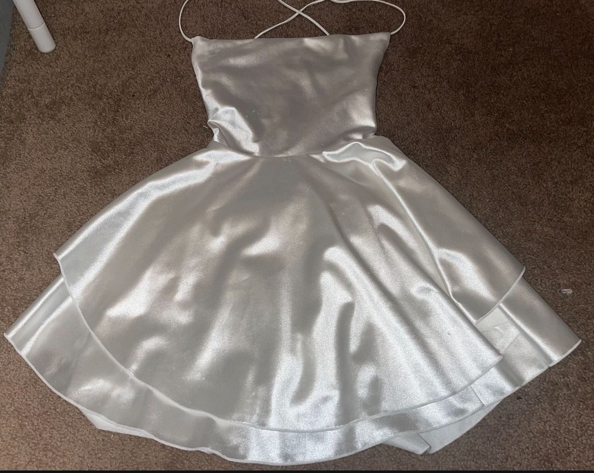 Mini White Silk Dress
