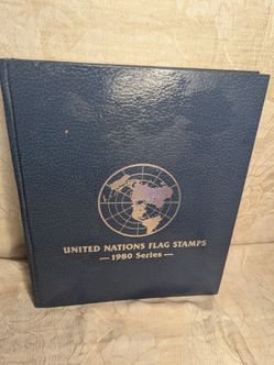 United Nations Flag Stamps 1980 Series Album / Vintage Stamp Collection Book
