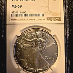1998 MS 69 Silver Eagle S$1