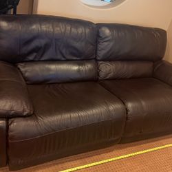 Dark Brown Power Leather Recliner Couches