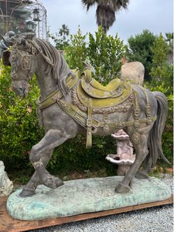 Royal European Saddled Horse Bronze Sculpture