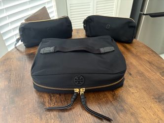 Tory Burch Black Nylon Travel Bag Set