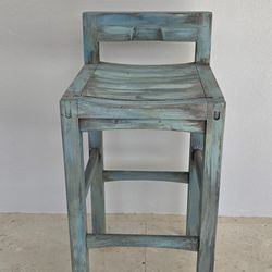 Wood Stool Rustic Look