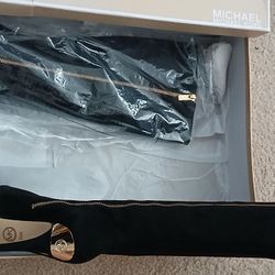 Michael Kor Women's Knee High Suede Boots Black