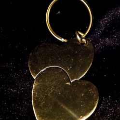 25% OFF Gold Double Heart Keychain Ring. 1.75 X2.25". 2 Oz. Id JM115